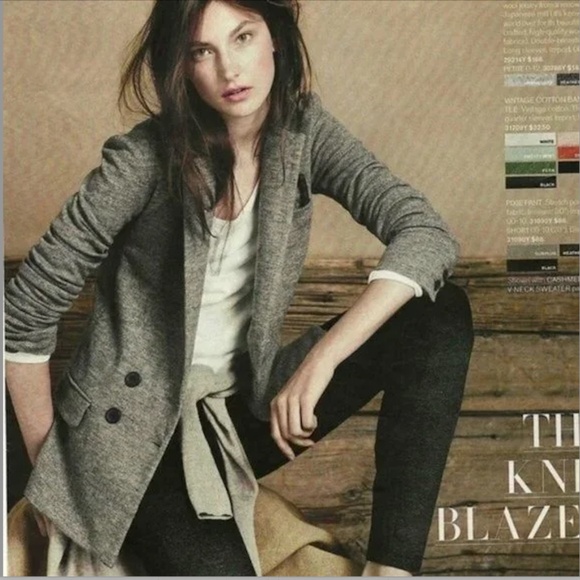 J CREW "The Benny" Unstructured Wool Double-Breasted Blazer EUC/sz 12 - Picture 3 of 4